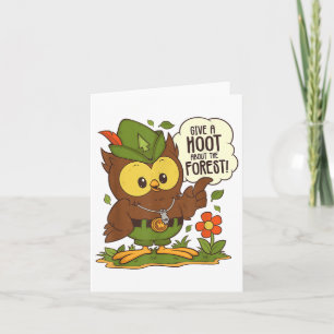 Woodsy Owl Give A Hoot About The Forest Arbor Day  Card