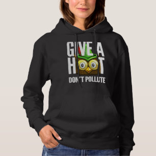 Woodsy Owl Give a Hoot Don't Pollute Distressed Vi Hoodie
