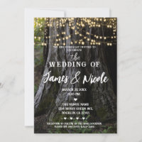 Woodsy Tree Sparkle Lights Forest Rustic Wedding