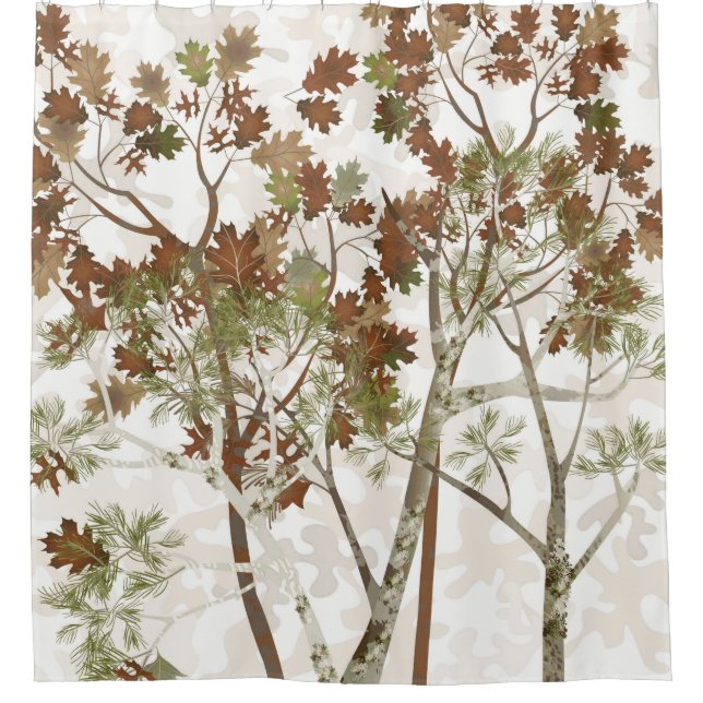 Woodsy Trees Shower Curtain (Front)