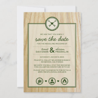 Woodsy Wedding & Glamping Save the Dates Date