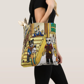 Woodwork Joinery Cats Tote Bag