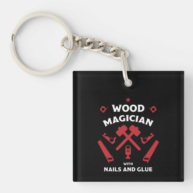 Woodworker Artisan Key Ring (Front)