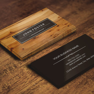 Woodworker - Border Wood Grain Business Card