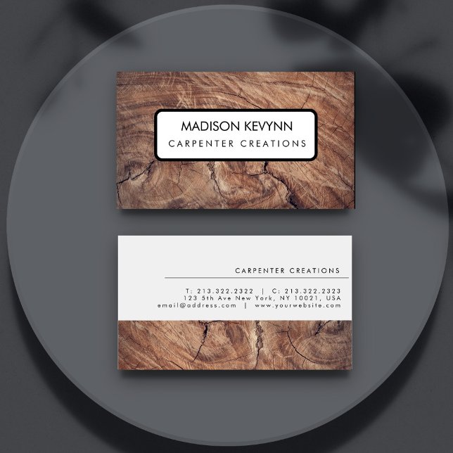 Woodworker - Border Wood Grain Business Card (Creator Uploaded)