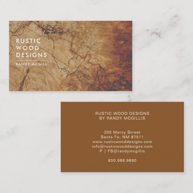 Woodworker Rustic Wood Business Card (Front/Back)