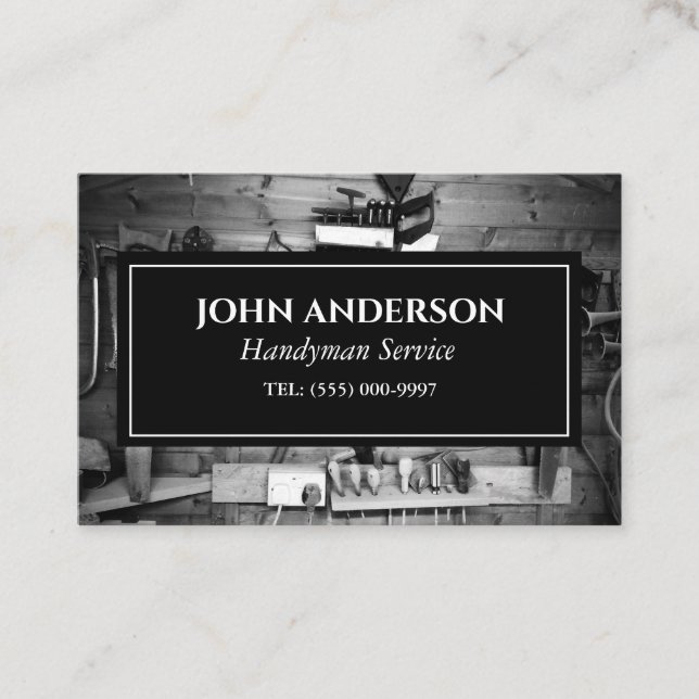 woodworker Tools Carpenter Handyman Business Card (Front)