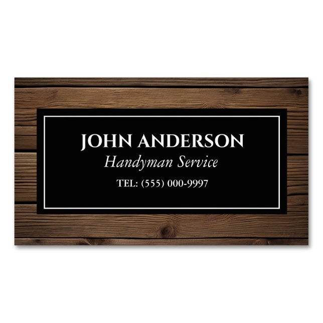 woodworker Tools Carpenter Handyman Business Magnetic Business Card (Front)