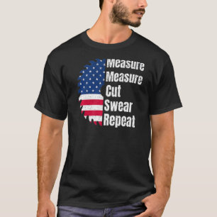 Woodworking Carpenter American Flag Sawblade T-Shirt