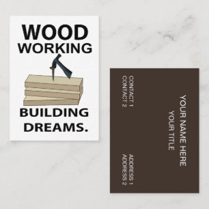 Woodworking Carpenter Construction Woodworking Business Card