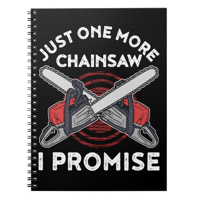 Woodworking Gift Men Lumberjack Arborist Chainsaw Notebook (Front)
