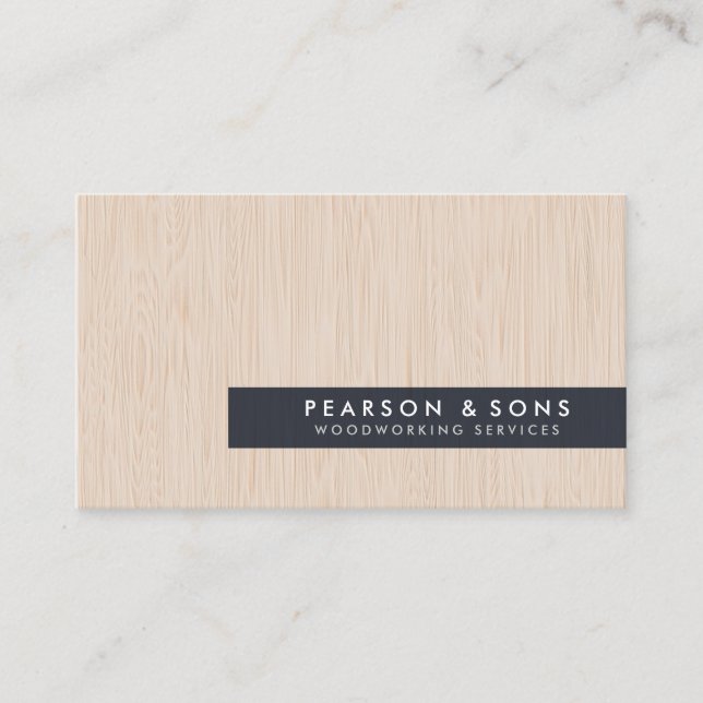 Woodworking Light Wood Texture Business Card (Front)