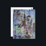 Woodworking Retro Men on a Blue Background Postcard<br><div class="desc">A random collage of vintage textbook papers and a vintage woodworking images from a book from 1950 with a blue background with a little but of pink and yellow</div>