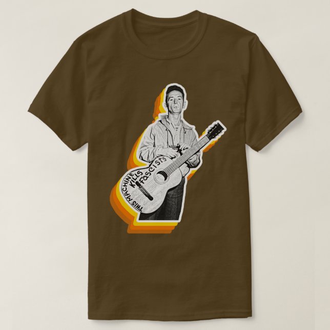 Woody Guthrie Retro Fade T-Shirt (Design Front)