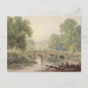 Woody Landscape with a Stone Bridge over a River Postcard
