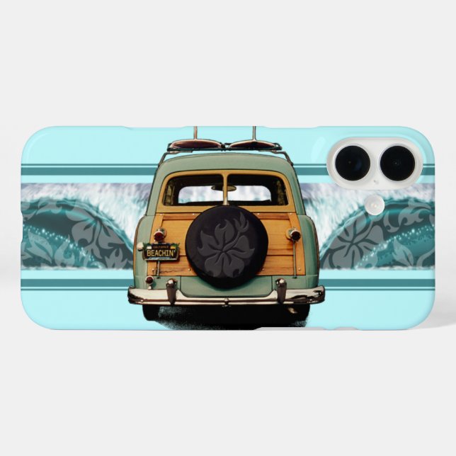 Woody Wave Hawaiian Surf Illustration Case-Mate iP iPhone Case (Back (Horizontal))