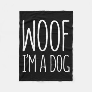 Woof A Dog Shirt Men Women Kids Halloween Costume Fleece Blanket