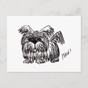 Woof A Dust Mop Dog Postcard