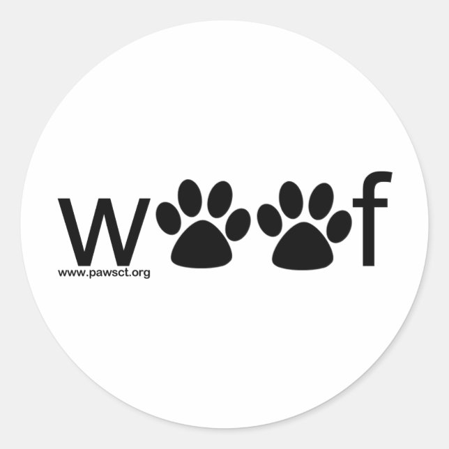 Woof Classic Round Sticker (Front)