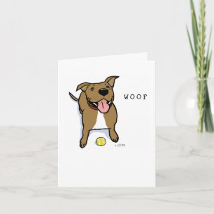 Woof Dog   Cute Big Brown Dog Thank You Card