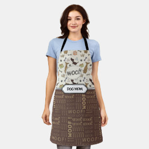 WOOF! Dog Lover - Puppies pattern personalised Apron