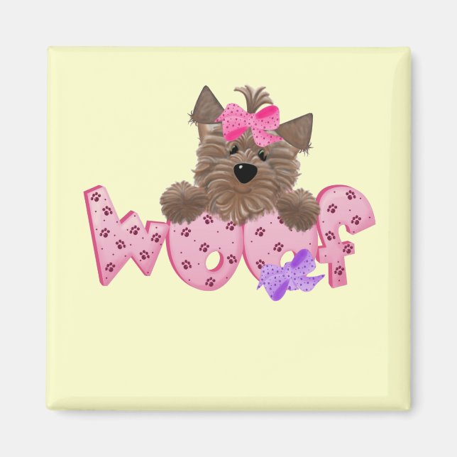 Woof Dog Pink Tshirts and Gifts Magnet (Front)