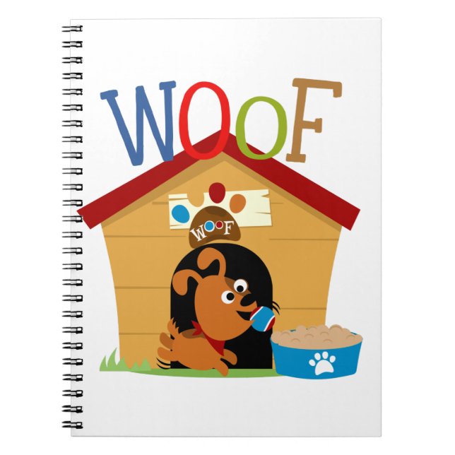 Woof Dog Spiral Notebook (Front)