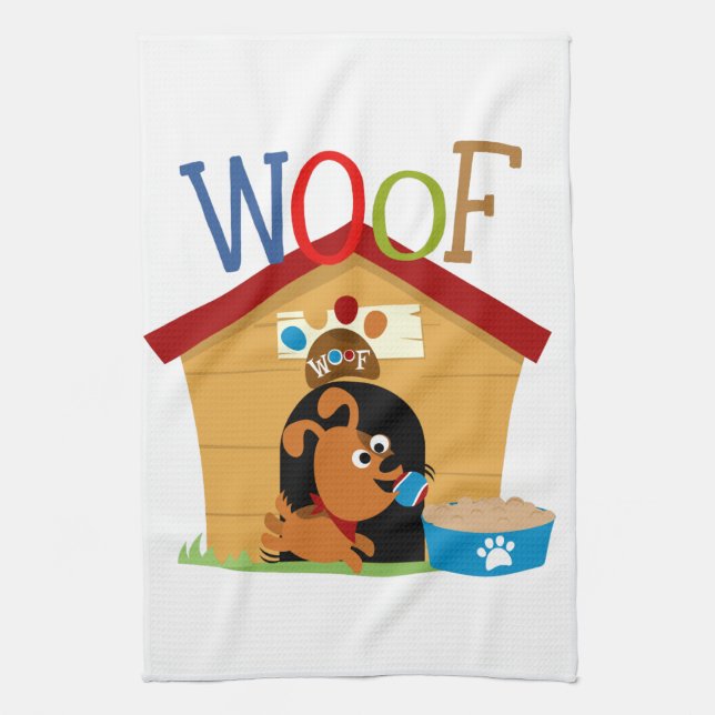 Woof Dog Tea Towel (Vertical)