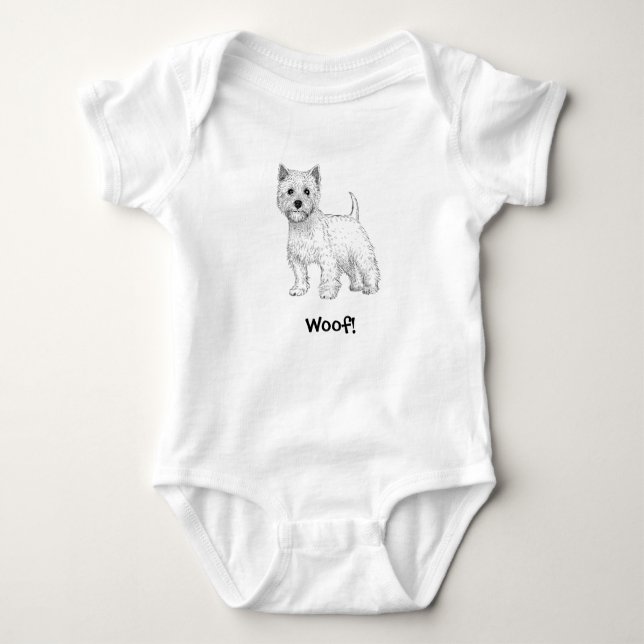 Woof! Doggy Baby Bodysuit - West Highland Terrier (Front)
