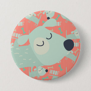 Woof Dogs and Bones 7.5 Cm Round Badge