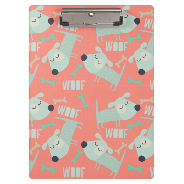 Woof Dogs and Bones Clipboard (Front)