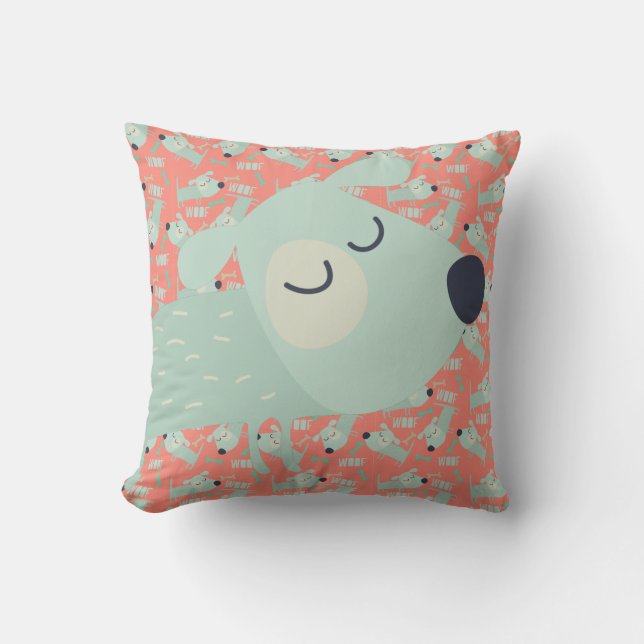 Woof Dogs and Bones Cushion (Front)