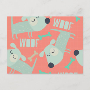 Woof Dogs and Bones Postcard