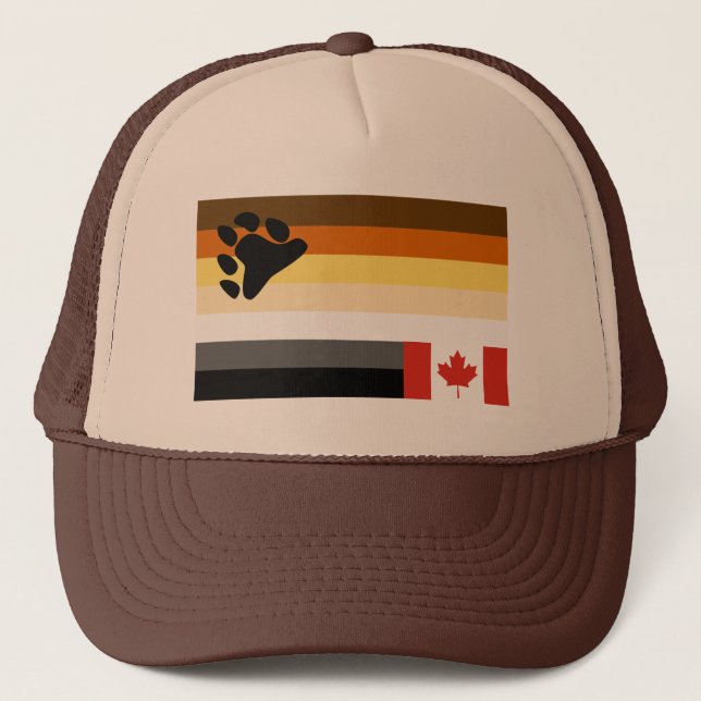 WOOF! EH? CANADIAN BEAR PRIDE TRUCKER HAT (Front)