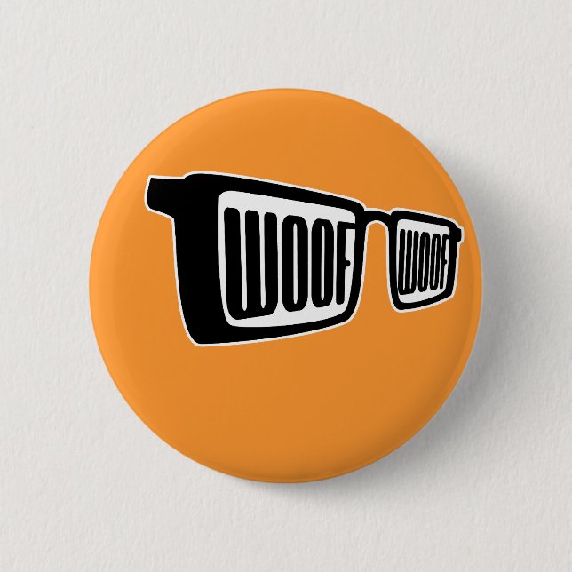 Woof Goggles 6 Cm Round Badge (Front)