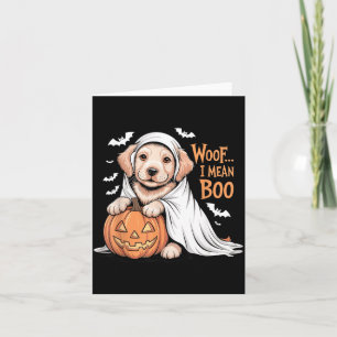Woof I Mean Boo Golden Retriever Halloween Dog Card