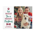 Woof Merry Christmas Cute Pet Dog Photo
