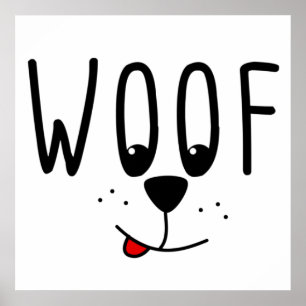 Woof! Pet Lovers Cute Puppy Dog Cartoon Gift Poster