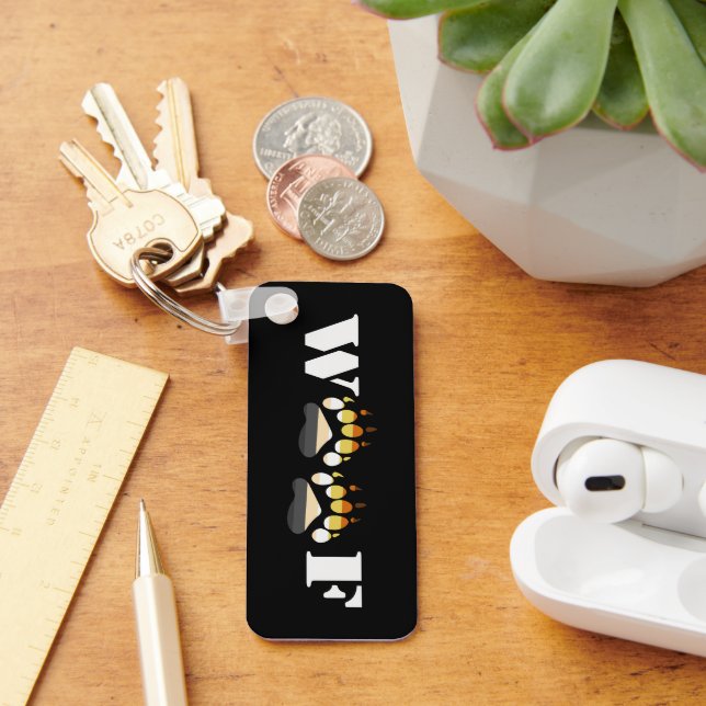 Woof Rectablular Keychain (Desk)