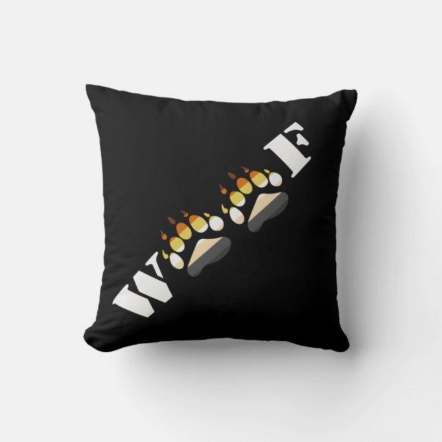 WOof Throw Pillow (Front)