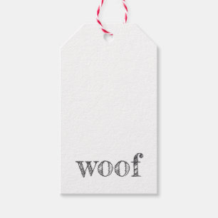 woof typography dog lover pet barking paws gift tags