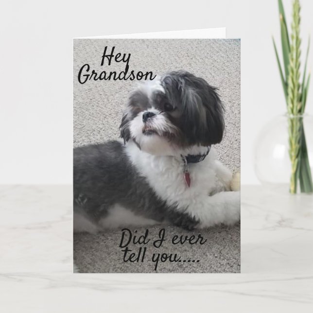 **WOOF WOOF** HAPPY *BIRTHDAY* TO MY *GRANDSON* CARD (Front)