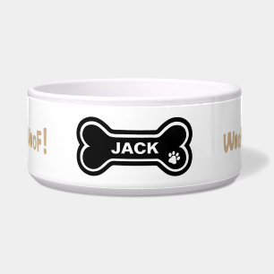 Woof, Woof Paw Print and Heart Personalised Dog