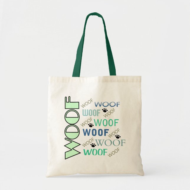 WOOF & WOOF With Paws Tote Bag (Front)