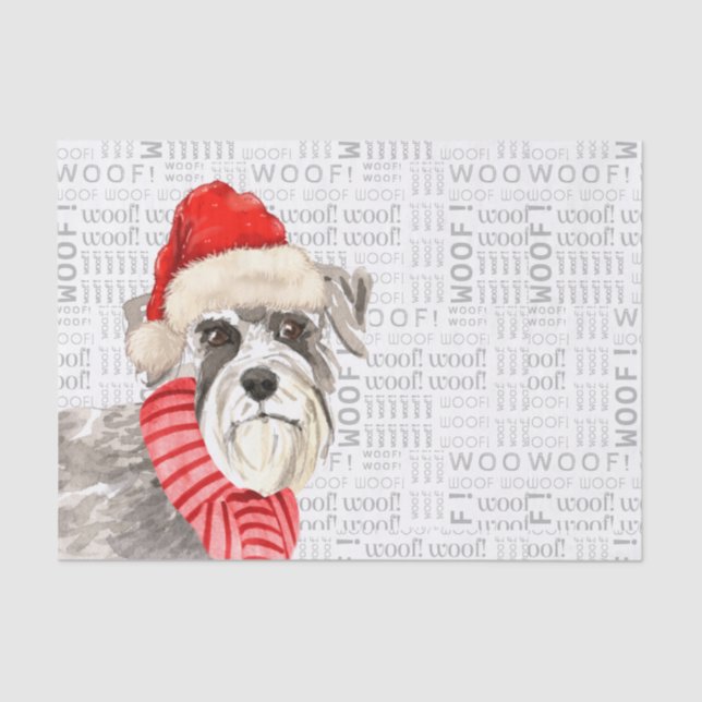 Woof Words Schnauzer Dog Lover Holiday Tissue Paper (Front)