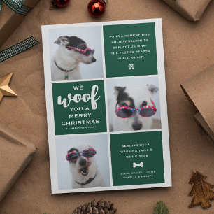 Woof you a Merry Christmas Photo Collage  Holiday Card