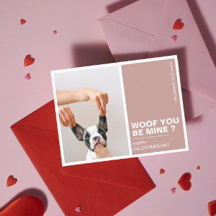 Woof You Be Mine   Valentines Dog  Postcard
