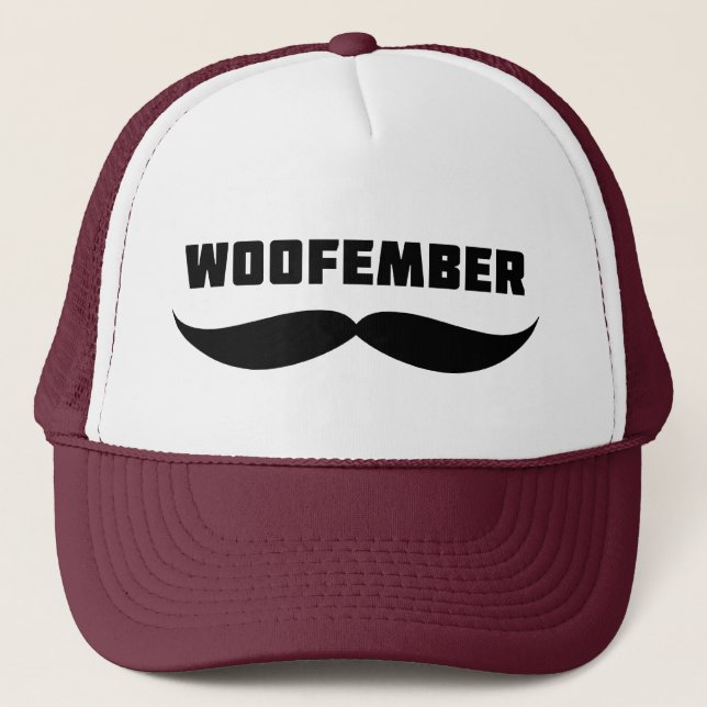 Woofember Trucker Hat (burgundy) (Front)