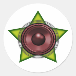 Woofer Rasta star Dub Reggae Dubstep Classic Round Sticker
