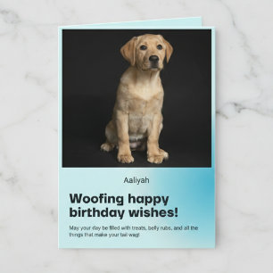 Woofing Happy Birthday Labrador Card 